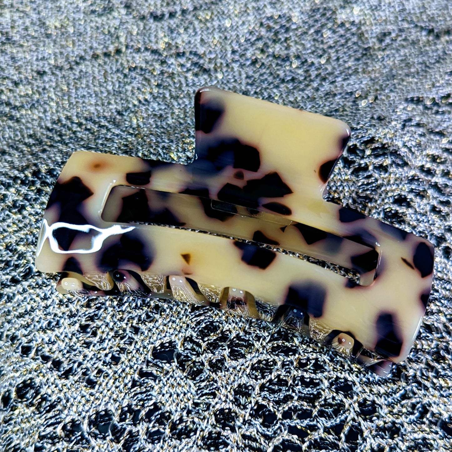 Glossy Tortoise Shell Celluloid Claw Clips