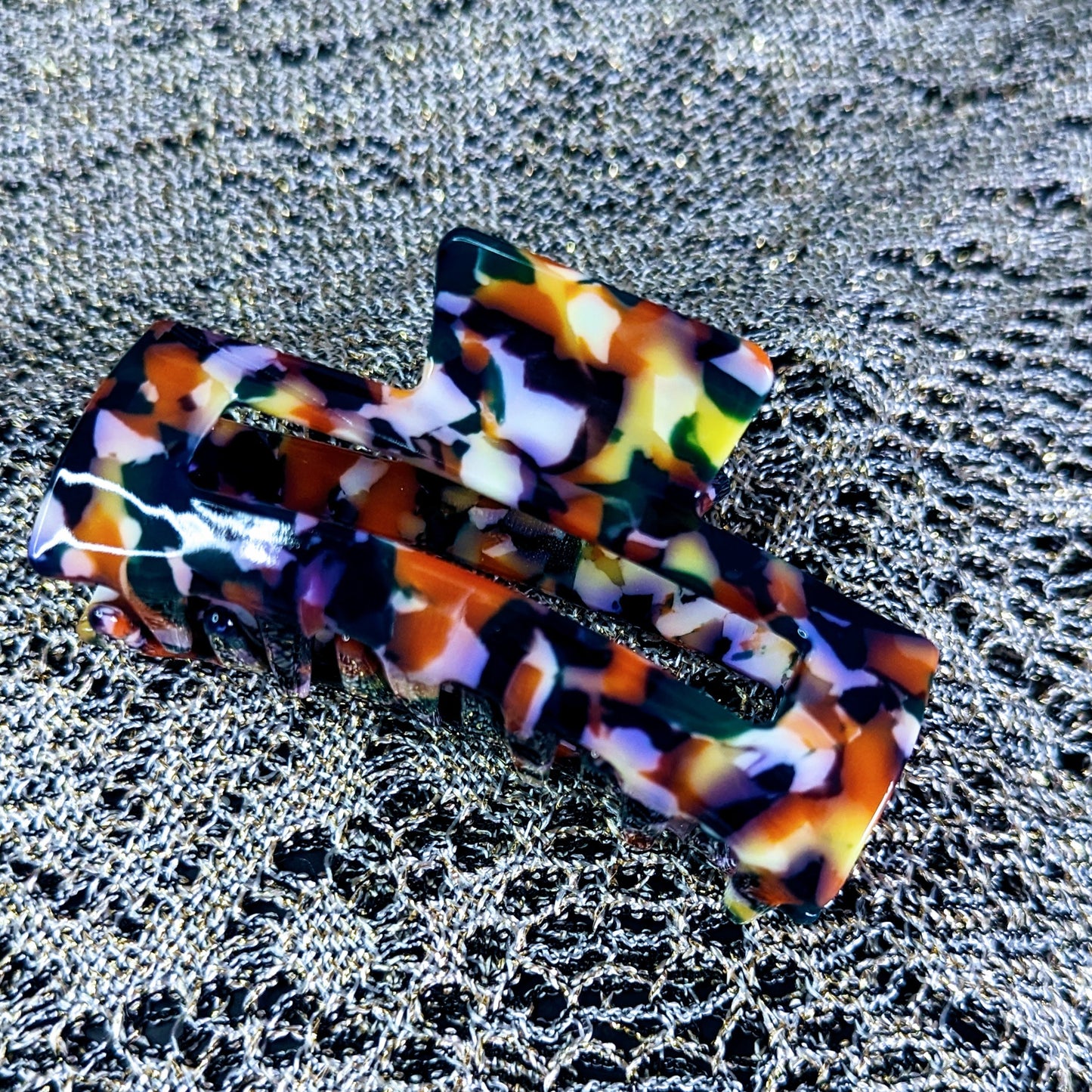Glossy Tortoise Shell Celluloid Claw Clips