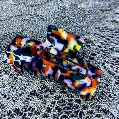 Glossy Tortoise Shell Celluloid Claw Clips