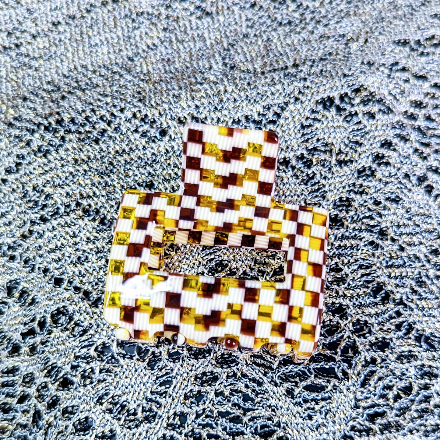 Square Tortoise Shell Celluloid Claw Clips