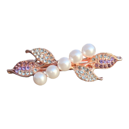 Korean Crystal Rhinestone Pearl Hair Barrettes Clips