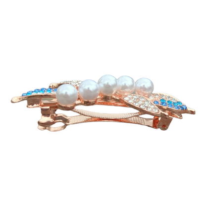 Korean Crystal Rhinestone Pearl Hair Barrettes Clips